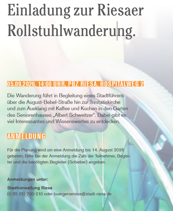 Bild vergr&ouml;&szlig;ern: Rollstuhlwanderung Riesa 2026