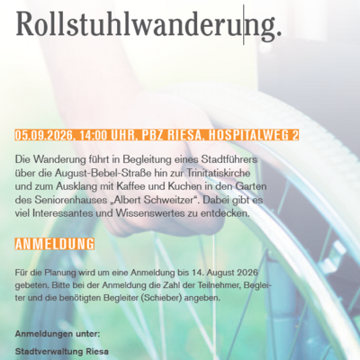 Rollstuhlwanderung Riesa 2026